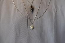 3 STERLING NECKLACES WITH PENDANT .28 T OZ