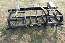 #3005 78" WILD CAT GRAPPLE BUCKET SKID LOADER MOUNT QUICK CONNECT HYD HOSES