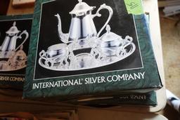 3 NEW IN BOX INTERNATIONAL SILVER CO COFFEE SETS