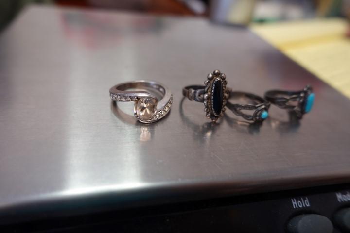 4 STERLING RINGS SIZES 4.5 TO 5 .27 T OZ