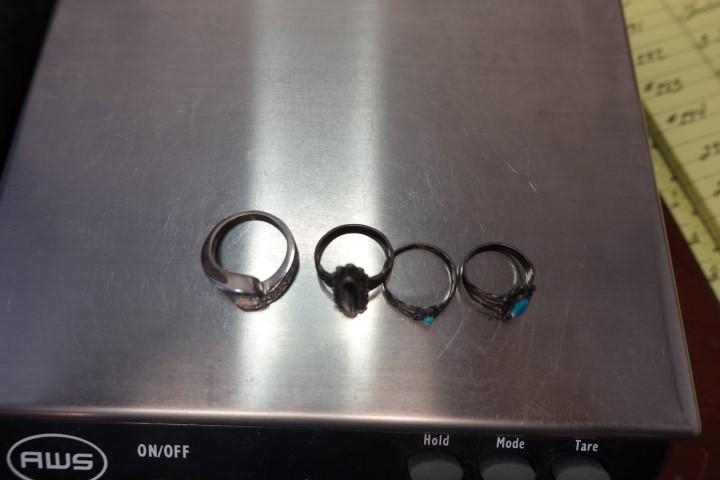 4 STERLING RINGS SIZES 4.5 TO 5 .27 T OZ