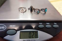 4 STERLING RINGS SIZES 4.5 TO 5 .27 T OZ