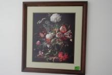 FRAMED STILL LIFE PRINT 29 X 26