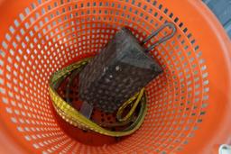 PLASTIC BASKET WITH NYLON STRAPS ETC