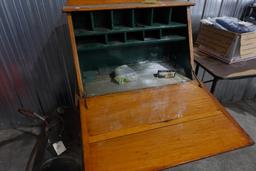 PRIMITIVE SLANT FRONT DESK APPROX 30 INCH X 16 X 48