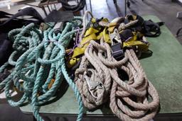 LARGE LOT SAFETY HARNESS AND ROPES AND WEBBING