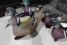 6 GREEN HEAD WOOD DUCK DECOYS