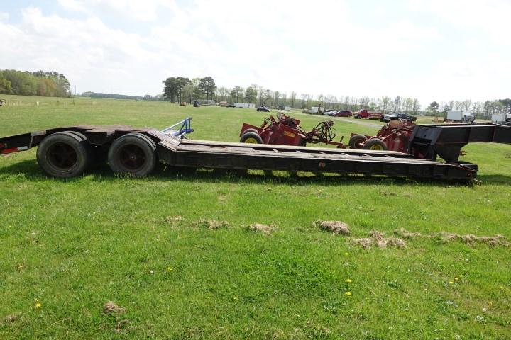 #2401 DROP DECK TRAILER 20 X 8 DECK WITH SIDE RAILS D RINGS 3' BEAVER TAIL