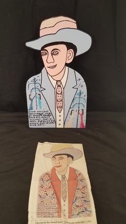 Rev. Howard Finster "Hank Williams" Folk Art