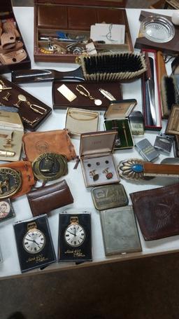 Large Lot of Mens Jewelry & Etc.