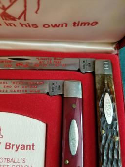 Case XX Bear Bryant Commemorative Knife Set 1980