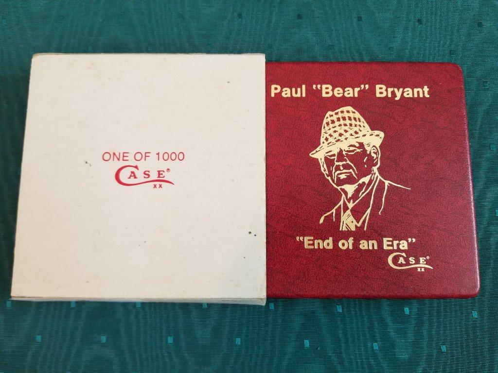 Case XX Bear Bryant Commemorative Knife Set 1980