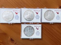 Lot of 4 US Silver Eagles Lot