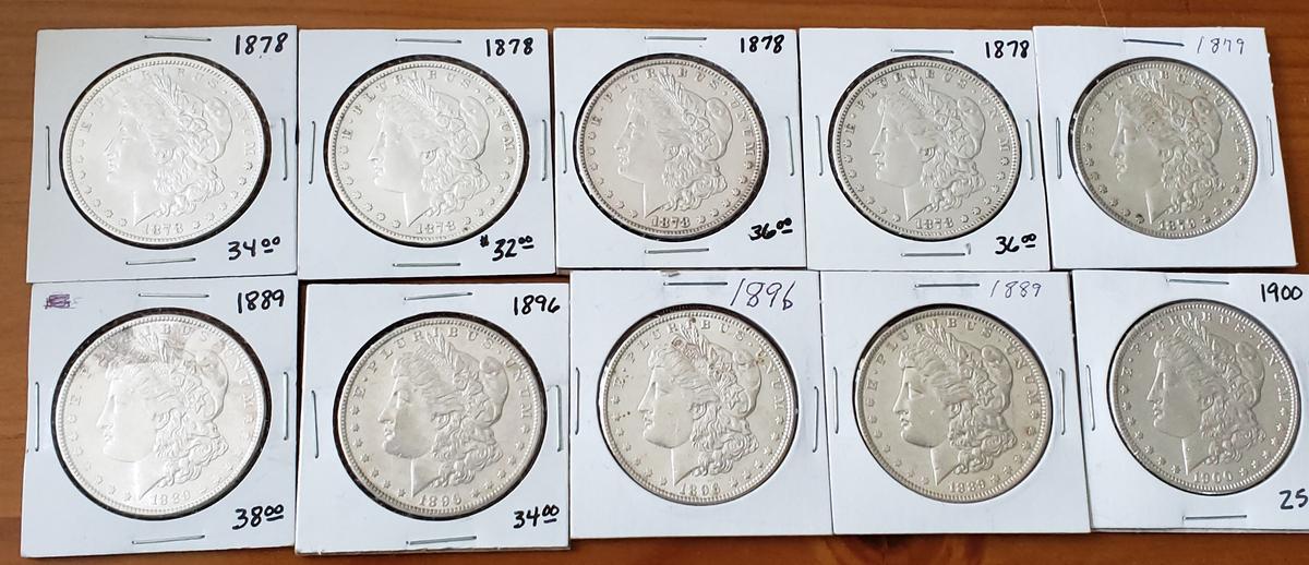 Lot of Ten Morgan Dollar Lot