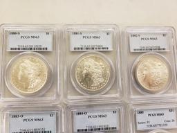 20- PCGS MS 63 Morgan Silver Dollars