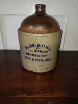 Scarce R. M. Rose Half Gallon Jug