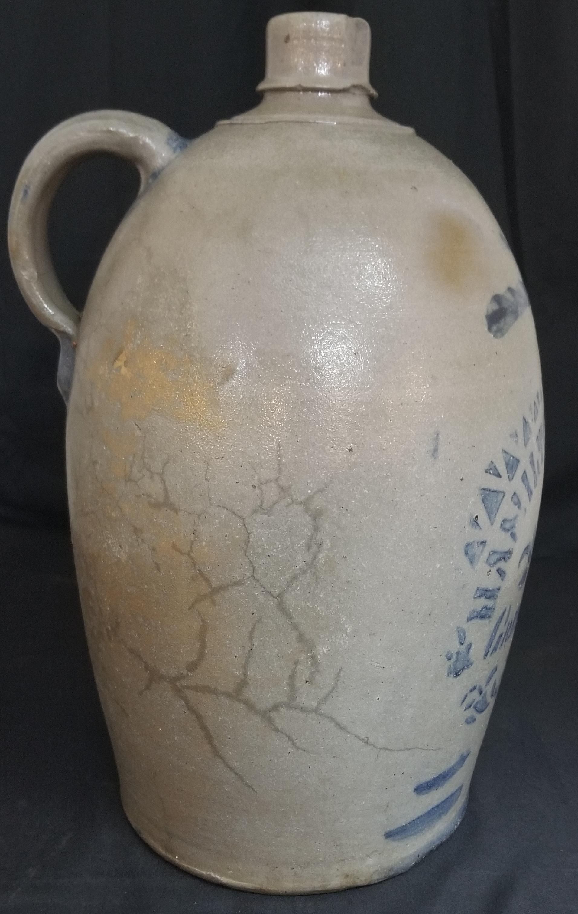 Hamilton & Jones 2 gallon cobalt decorated jug