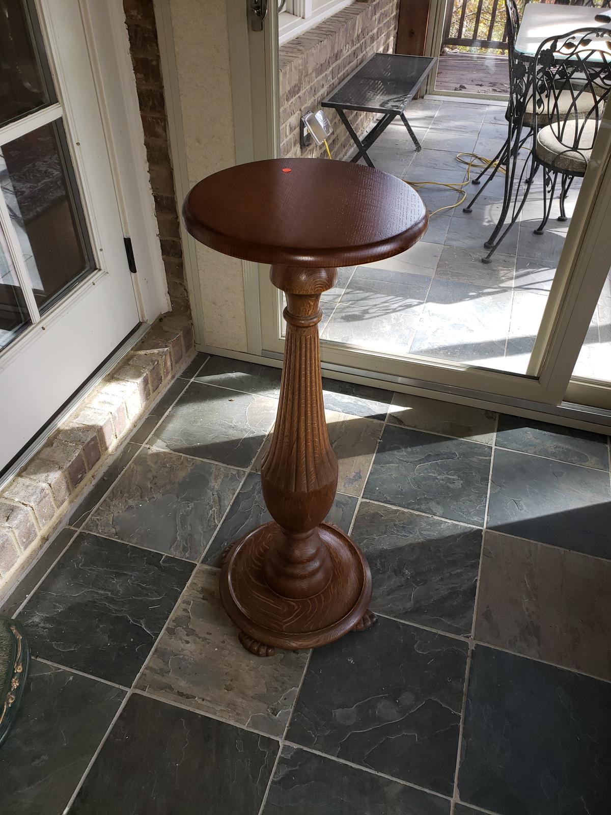 Antique Tiger Oak Plant Stand