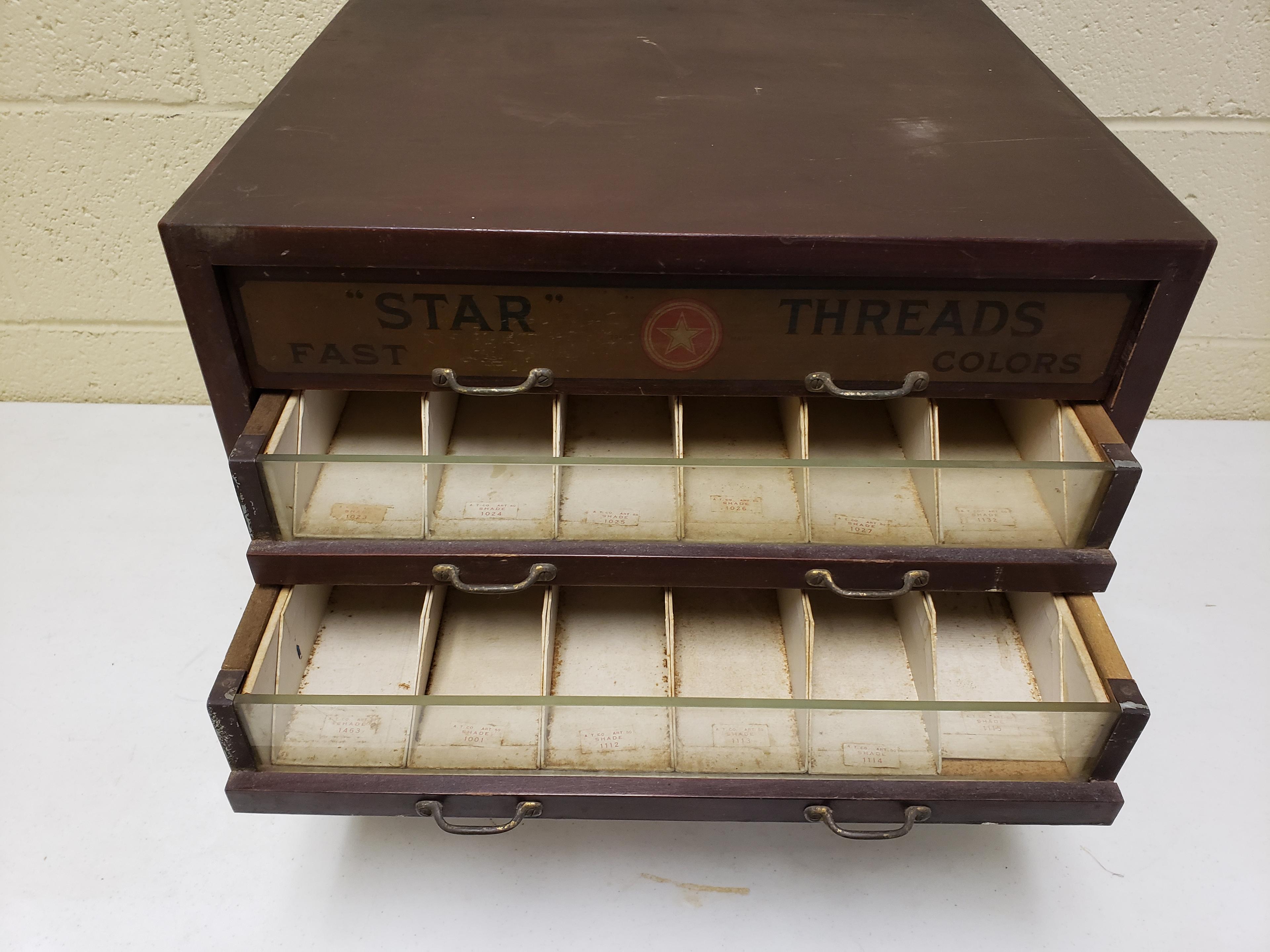 Early 1900's 5 Drawer Star Thread Cabinet