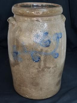 Monumental B. S. Salter Cobalt Decorated Churn