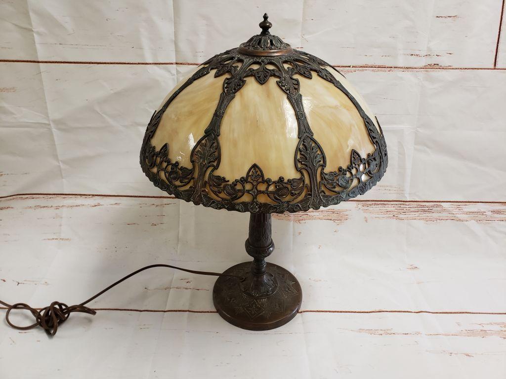 Antique Slag Glass Lamp