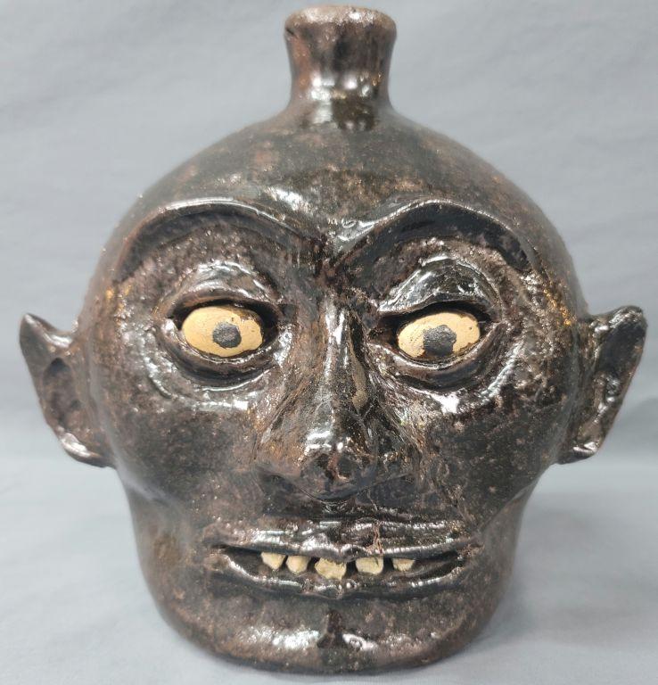 Early Lanier Meaders Rock Tooth Face Jug