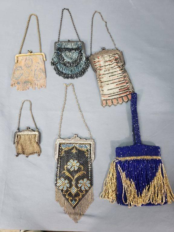 Lot of 6 Flapper Girl Purses