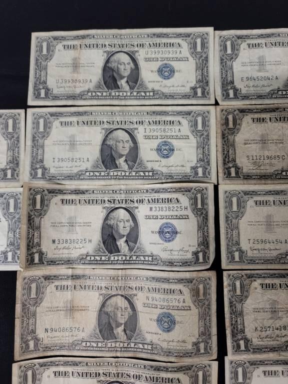 Lot of 16 US Silver Certificate's