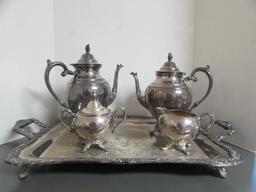 Wm. Rogers Silver Plate Coffee/Tea Service on