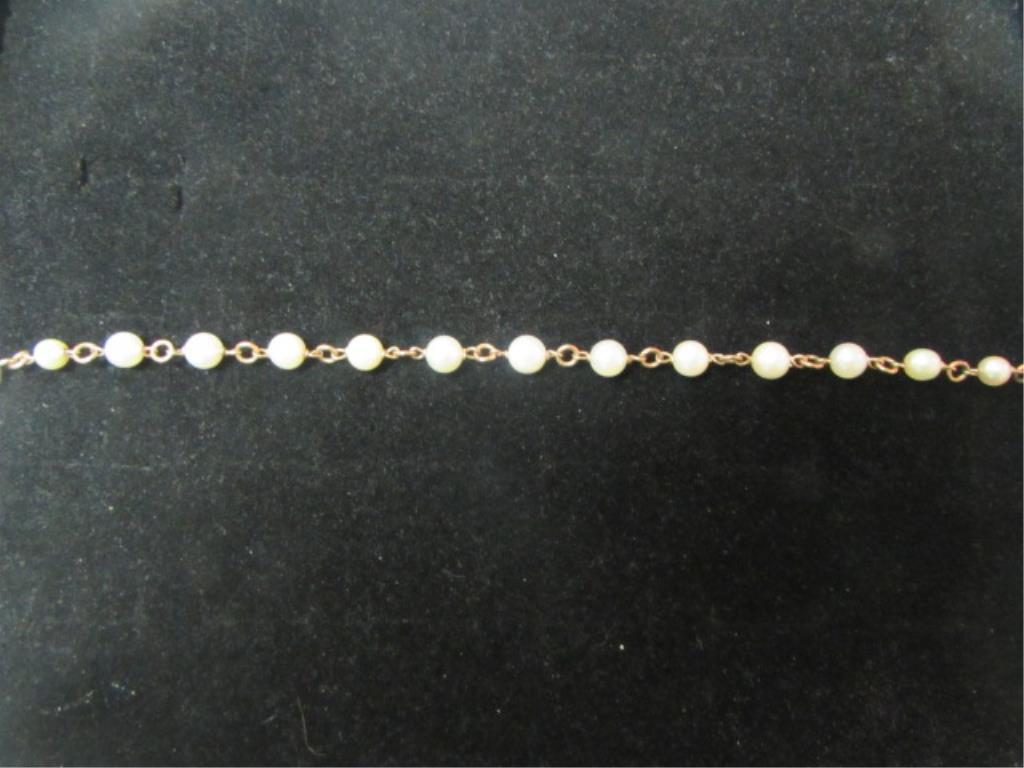 12 Kt Yellow Gold Filled Pearl Bracelet