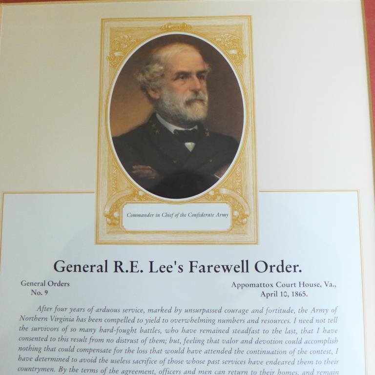 Framed U. S. Robert E. Lee Postage Stamp and