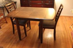 Drop-Leaf Dining Table & (2) Ladder Back Dining