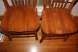 (2) Oak Pressed Back Dining Chairs