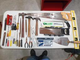 Large Assortment of Tools Including Hand Saw,