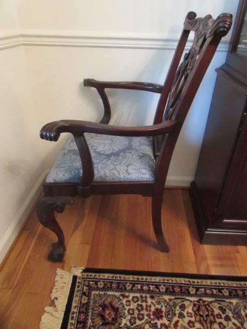 Mahogany Double Pedestal Dining Table & (6)