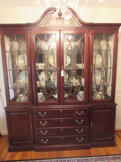 Mahogany Lighted China Cabinet--White of