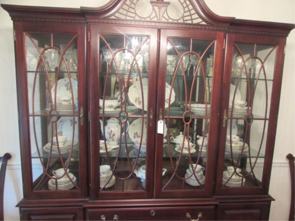 Mahogany Lighted China Cabinet--White of