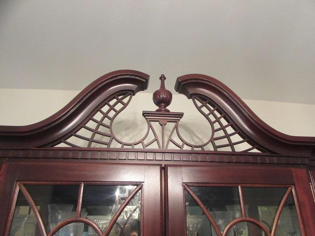 Mahogany Lighted China Cabinet--White of