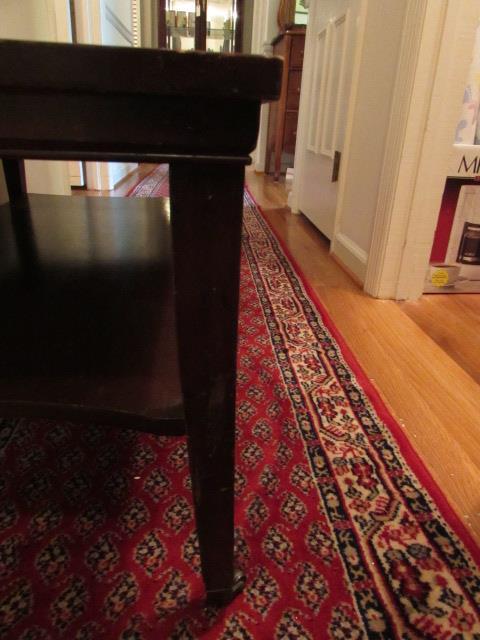 Mahogany Coffee Table with Leather Top