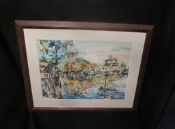 Jim Touchton Framed & Matted Watercolor