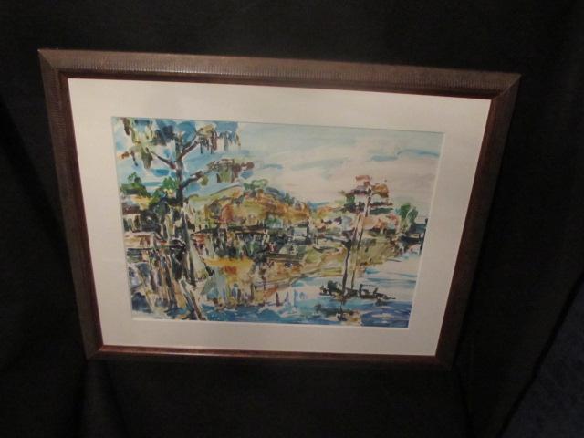 Jim Touchton Framed & Matted Watercolor