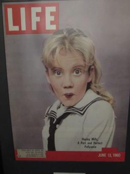 Framed Hayley Mills Autograph & Life Magazine