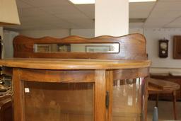 Curved Glass Curio Cabinet-No Key