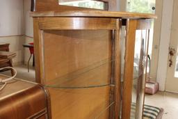 Curved Glass Curio Cabinet-No Key