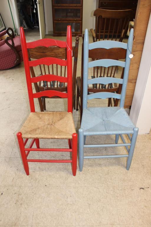 (2) Painted Ladderback Chairs