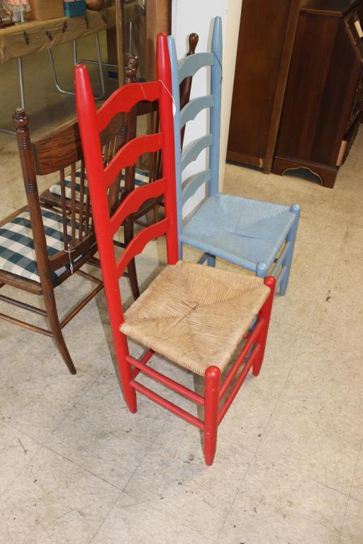 (2) Painted Ladderback Chairs