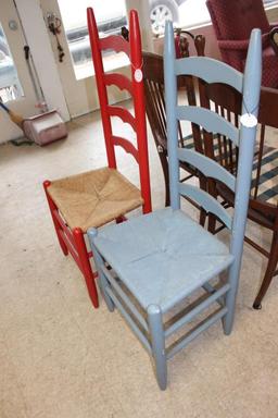 (2) Painted Ladderback Chairs