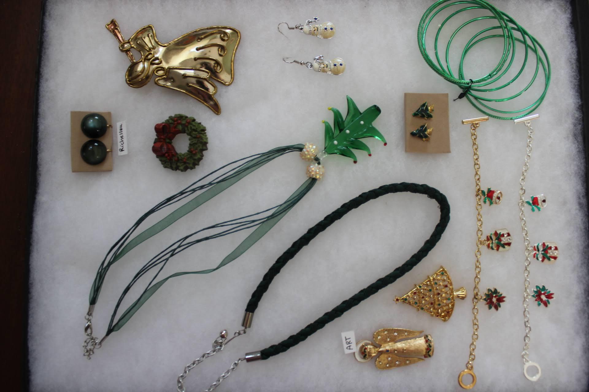 Assorted Christmas Costume Jewelry: Including