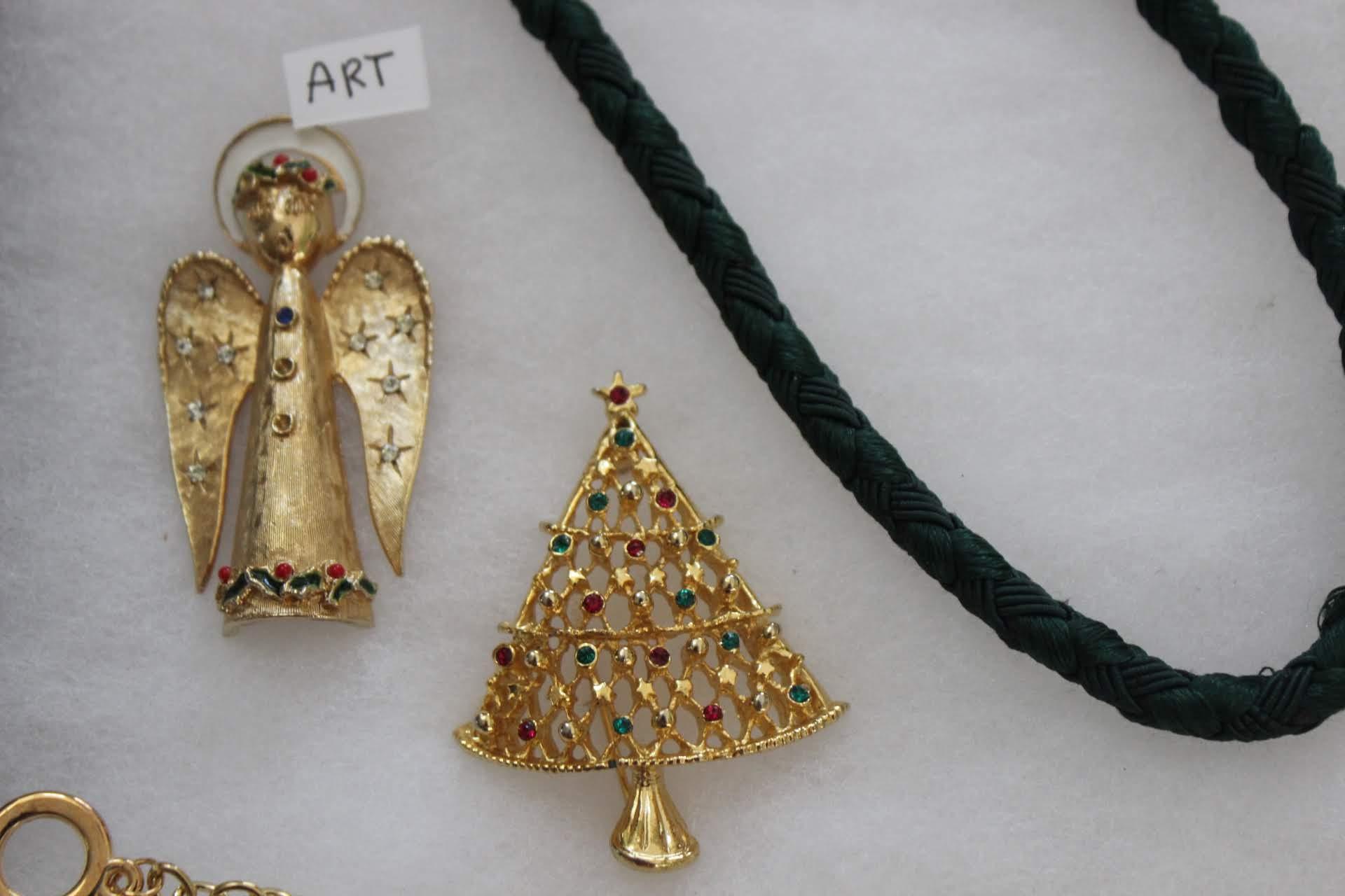 Assorted Christmas Costume Jewelry: Including