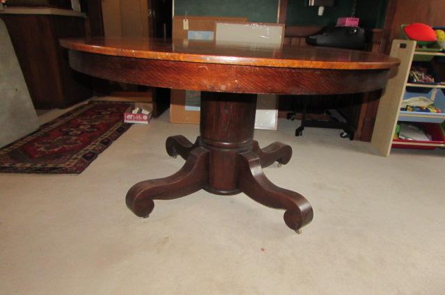 Antique Oak Pedestal Dining Table